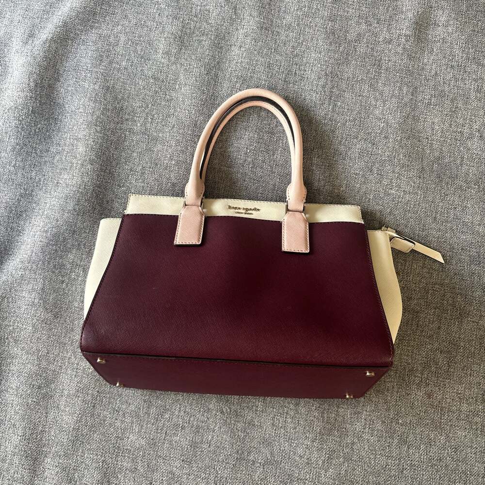 Kate Spade Cameron Colorblock Medium Satchel in Cherrywood